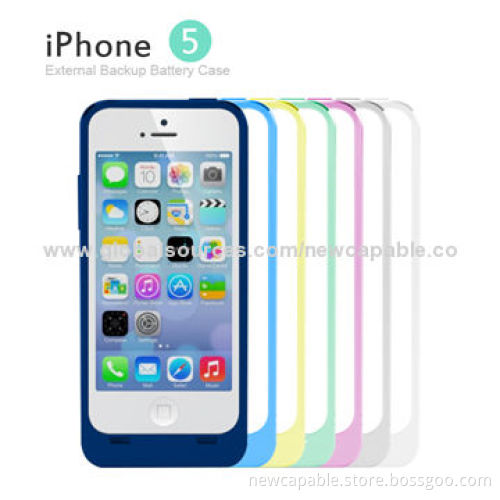 External Backup Battery Cases for iPhone 5/5S/5C, 2,200mAh Capacity with Various Colors Available